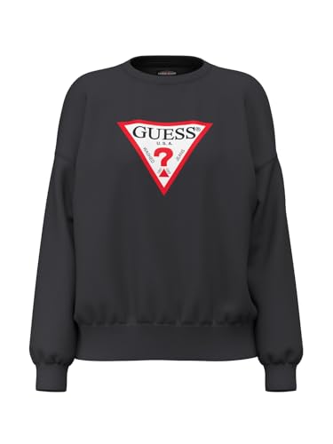 GUESS Womens Icon Crew Jumper Jet Black 14