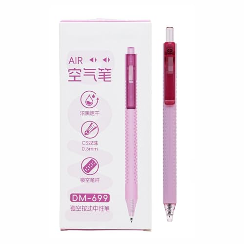 6-air Minimalist Double Bead Thick Black Pen Quick Dry Brush Signature Pen-Pink -0.5mm