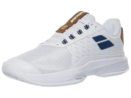 Babolat Men's Jet Tere 2 All Court Wimbledon Limited Edition Tennis Shoes, White/Blue Navy (US Men's Size 8.5)