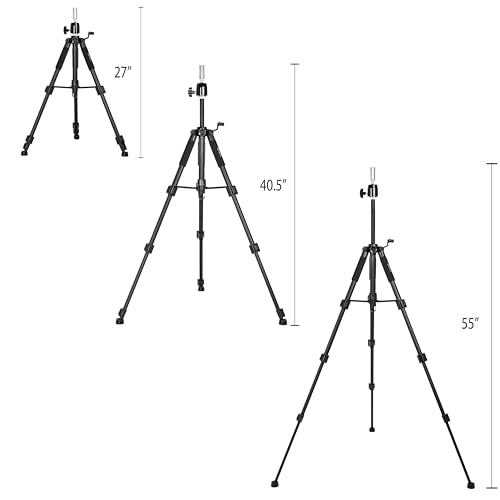 GEXWORLDWIDE 55\" Mannequin Tripod Stand Canvas Block Training Doll Manikin Head Wig Stand for Cosmetology Hairdressing (Black) - Thumbnail 3
