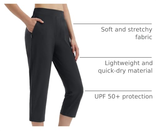 Image of baleaf Women's Capris Pants Golf Work Travel Casual Pocket