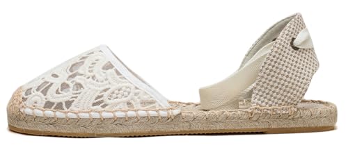 Image of Women's Espadrille FLat Sandals Closed Toe Ankle Wrap,Classic Lace Up Summer Dressy Flat Shoes