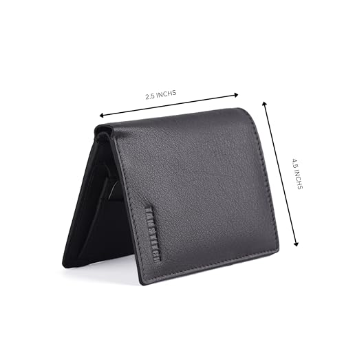 Image of TANSTITCH Slim Leather Wallet || Small,Compact, Minimalist & Thin Wallet || RFID Protected || Front Pocket Carry