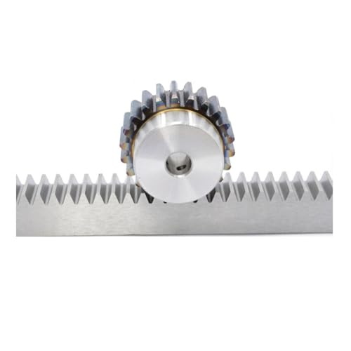 Spur Rack Steel High Precision 1Mod Steel Gear Rack 10 * 10 12 * 12 15 * 15 20 * 20 Length 1000mm + 1pcs/2pcs 1M 20 Teeth Steel Pinion Gear Bore Hole 6mm(10x10-2pcs 20T Gear)