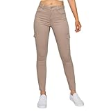 Little Vintage Girls Wax Women's Cargo Twill Jeans Butt I Love You Push-UP HIGH-Rise Skinny with Tummy-Tucking Waistband 28' Inseam Khaki Size 7