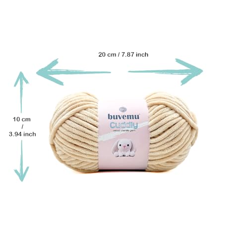 Image of Cuddly Velvet Chenille Yarn, Super Soft Fluffy Bulky for Knitting Crocheting Blanket Amigurumi, Durable for Shedding, 100 Gram (3.53 Ounces) 109 Yards (100 Meters) (Light Skin Tone) (5 Skeins)