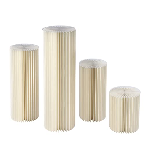 Support de fleurs cylindrique blanc lot de 4 vases pliables - 4