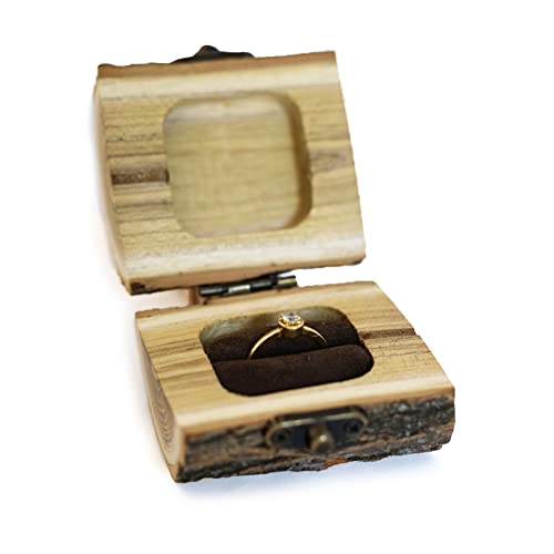 Proposal Wooden Ring Box with Leather Ring Holder Handmade in Ukraine Engagement Ring Box