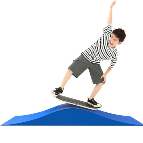 Spliced Skateboard Ramp, Modular Wave-Style Ramp for BMX, Bike, Scooter, Skates Outdoor Sports Ramp Capacity 330Lbs, Easy Assembly (Blue, 70.87"x 19.69" x 7.87"(180cm x 50cm x 20cm))