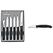 Victorinox 6-teiliges Küchenmesser-Set für Gemüse (Sparschäler, Gemüsemesser, Spülmaschinengeeignet) schwarz & Tourniermesser Swiss Classic, gerader Schliff, Edelstahl, rostfrei, schwarz, 0 cm