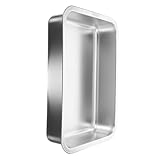 Toyvian Stainless Steel Litter Box for Cats Open Design Smooth Potty Pan for Easy Access and Reduced for Cats of All Convenient Storage for Litter Scoop