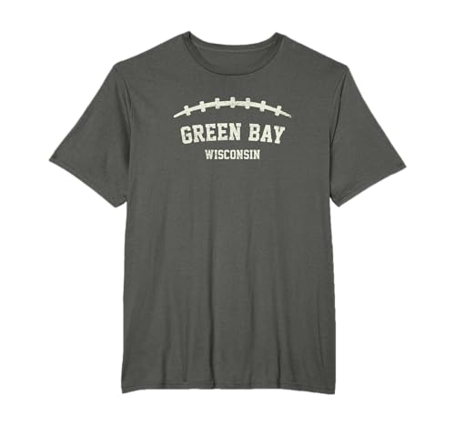 Best Green Bay Wisconsin Apparel And Souvenirs Retro Green Bay, Wisconsin T-Shirt fr Damen, Unisex-Erwachsene, Schwarz, Kurzarm, Crew Neck, T-Shirt, S