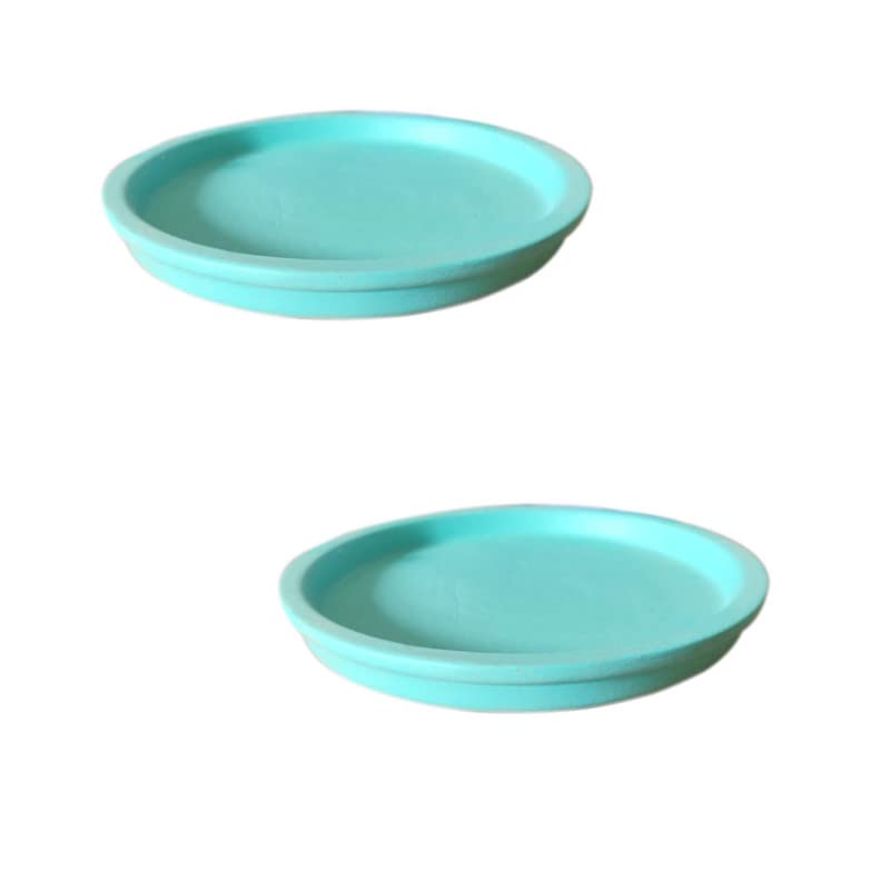 Image of Lasaki Round Ceramic Trays (Plates Saucers) for Pots, planters, Flower, Succulent(Set of 2,Aqua,3.5 inch) R3.5(Plants not Included)