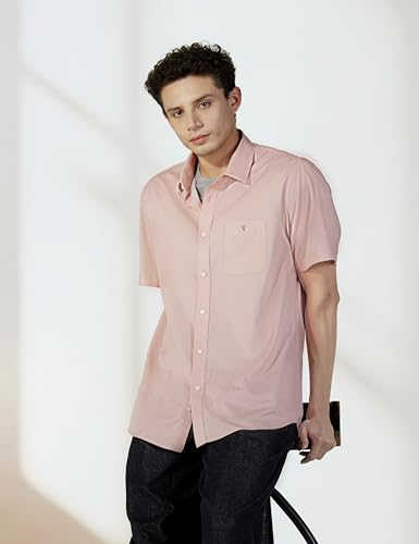 Image of Van Heusen Casual Printed Shirt for Men| Premium Cotton| Half Sleeves| Slim Fit |Breathable Fabric