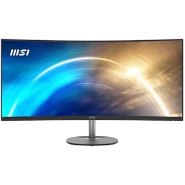 MSI Monitor de negócios PRO MP341CQ 86.4 cm UltraWide, WUQHD 3440x1440, 1500R curvado, IPS, sem moldura, 100Hz, 1ms, compatível com inclinação, HDR Ready, 2 portas HDMI e DP, alto-falantes embutidos,