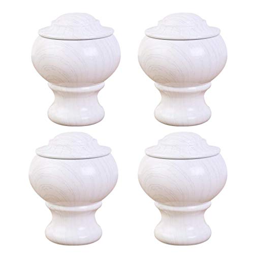 Tenlacum Lot de 4 embouts de rechange pour tringle à rideaux de 28 mm de diamètre (style 2 - Blanc) Cover