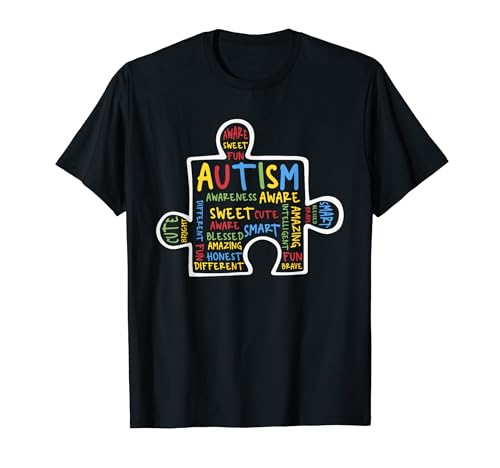 Autism Puzzle Piece Words Autistic Autism Awareness T�V���c