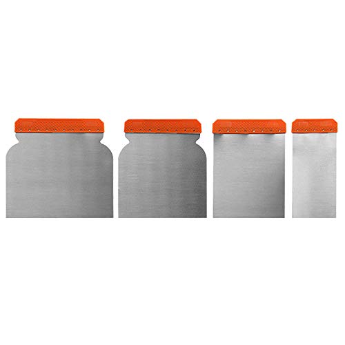 4pcs cloison sèche couteau à mastic grattoir peinture grattoir papier peint maison décapant peinture pour les projets de rénovation domiciliaire-Silver_Metal