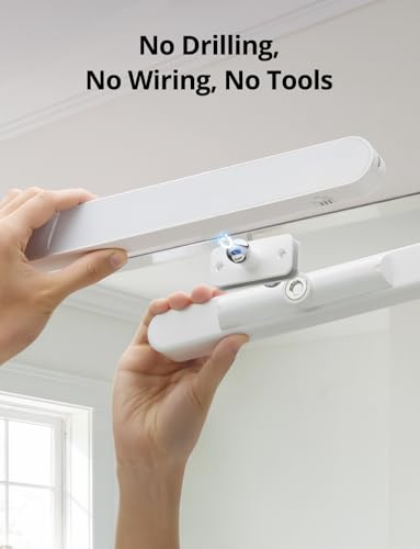 Image of Combuh 2 Pack Battery Operated Bathroom Mirror Lights Bar for Vanity Stick on, Rechargeable 14 Days Extended Battery Life Bright Make up Lighting Cordless 360 Adjustable Luces para Espejo for Desk