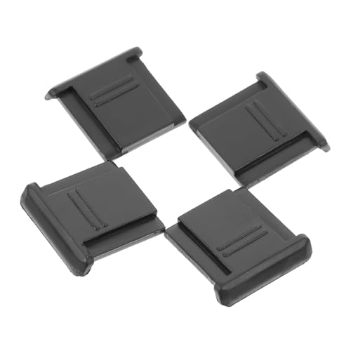 KONTONTY 4 Pcs Hot Shoe Protective Cover Camera Hot Shoe Protector Hot Shoe Cap for Camera DSLR Camera Flashlight Cover Universal Adapter Cold Shoe Flash Adapter Black Abs