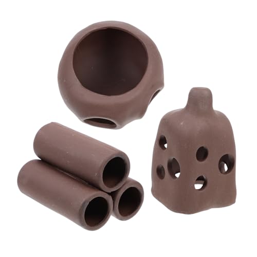 Toyvian 3個 水槽の逃げ穴 隠れる 魚 造園 水槽の石 水族館の流木 水槽の隠れ家 水槽の装飾の洞窟 水槽の隠れ場所 エビシェルター 水族館の洞窟の装飾 粘土 Coffee