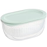 Food Storage Container with Colander Layer, Refrigerator Fresh-keeping Container Bowl Multifunctiona