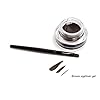 2 in 1 Black and Brown Gel Eyeliner Set Water Proof Smudge Proof, Last for All Day Long, Work Great with Eyebrow, 2 Pieces Eye Makeup Brushes Included
