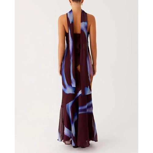 Image of Women Strapless Floral Dress with Sarf Mesh Tube Maxi Dress Summer Cocktail Wedding Guest