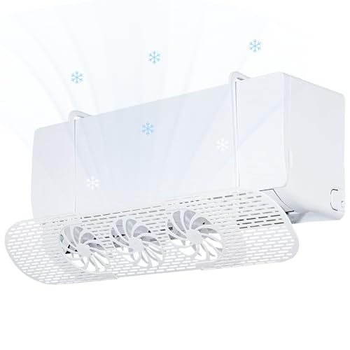 エアコン風よけカバー ファン付き 直撃風防止 エアコン風よけ ファン3つ付き 省電 風向き上下180°調整 壁掛け 伸縮自在 56～88cm 冷房暖房通用 工具不要 取り付け簡単