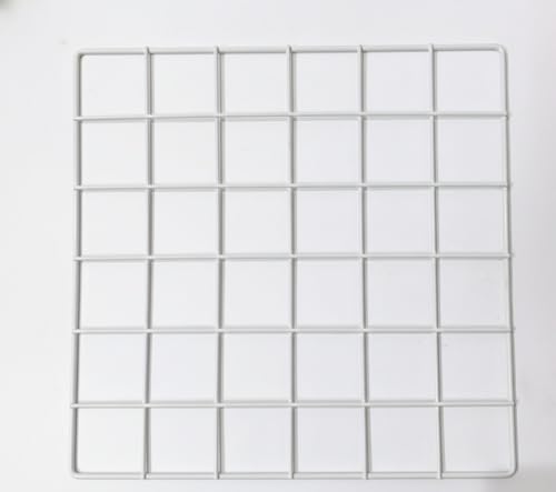 Image of Metal Grid Wall Panel, Photo Display Board with Clips, Square Mesh Frame, (WHITE, 30 X 30 Cm (Pack of 01))