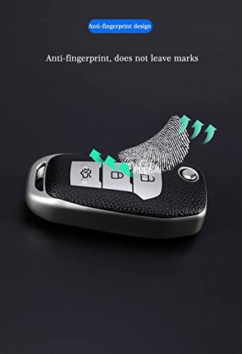 Image of JVCV Premium Soft TPU Leather Pattern Key Cover Compatible with Ford Endeavour Figo Aspire Freestyle 3 Button Folding Key (Silver)