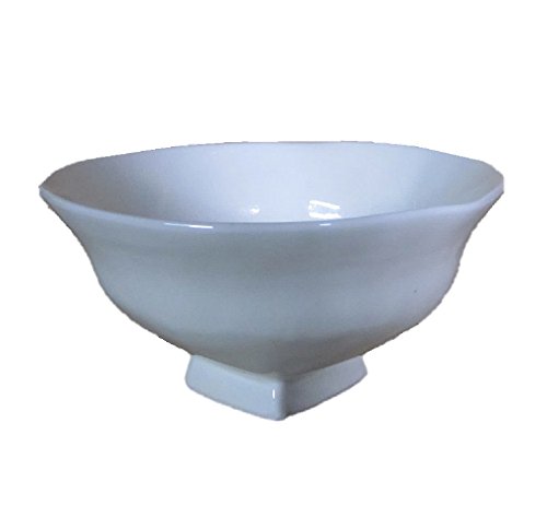 美濃焼 茶碗 変形 白磁 磁器 ご飯茶碗 小さめ