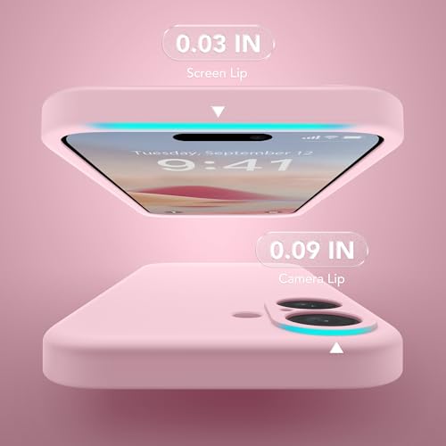 Image of Magnetic for iPhone 16 Plus Case, Compatible with MagSafe, [Full Camera Protection][Screen Protector] Silicone Shockproof Protective Phone Case for iPhone 16 Plus 6.7 inch, Chalk Pink