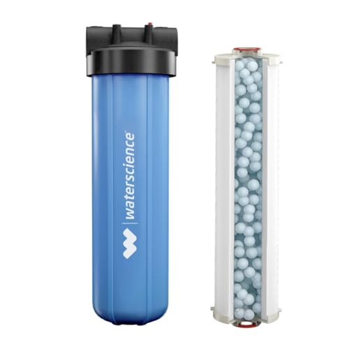 Image of WaterScience RIO Single Stage 20-Inch Mainline Hard Water Filter for Tank | Water Softener for Home | Applicable for 2BHK Home & Bathroom | Whole House Water Filter | Wall Mount - 2Y Warranty