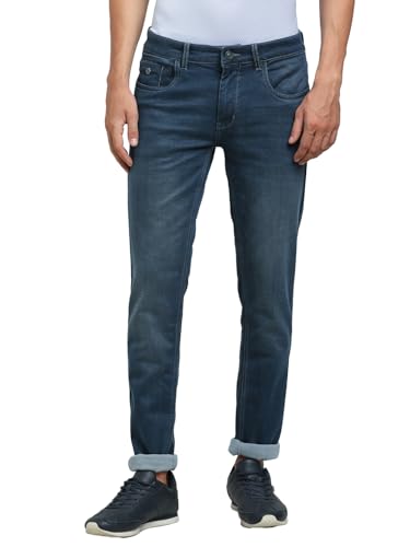 Jean stretch en coton confortable coupe ajustée homme bleu foncé