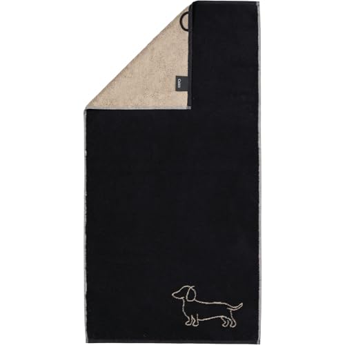 Cawö Home Asciugamano We Love Dogs Companion 6248 Nero/Beige - 93 asciugamani 50 x 100 cm