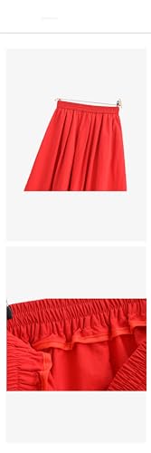 Women's Solid Simple High Waist Pockets Pleated Skirt A Line Beach Vacation Long Skirts3