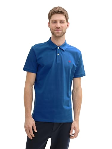 TOM TAILOR Herren Basic Piqué Poloshirt, 11132 - Advanced Blue, L