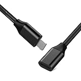 i-OS geflochtene Verlängerungskabel Kupplung männlich auf weiblich. 1PCS i-OS Verlängerungskabel Stecker Pass Audio Video Daten und Stromladung aus schwarzem Aluminium geflochten. (1M)