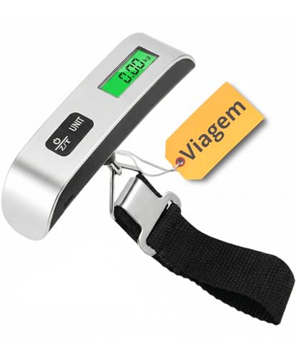 Balança Digital Portátil de Mão - Alta Precisão até 50kg com Visor Digital, Compacta e Resistente para Bagagens de Viagens, Pesca e Uso Doméstico