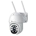 2K 4MP Caméra Surveillance WiFi Extérieure Ctronics PTZ Caméra IP Vision Nocturne Couleur Détection Humaine Suivi Automatique 355° 90° Rotation Audio Bidirectionnel Étanche IP66 Slot Carte SD (Blanc)