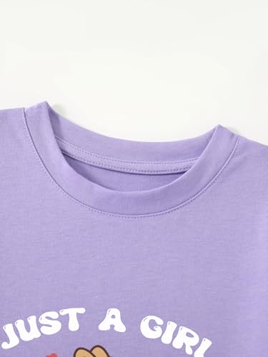 Girls' Cotton Capybara Print T-Shirt Funny Cute Animal Graphic Tee4