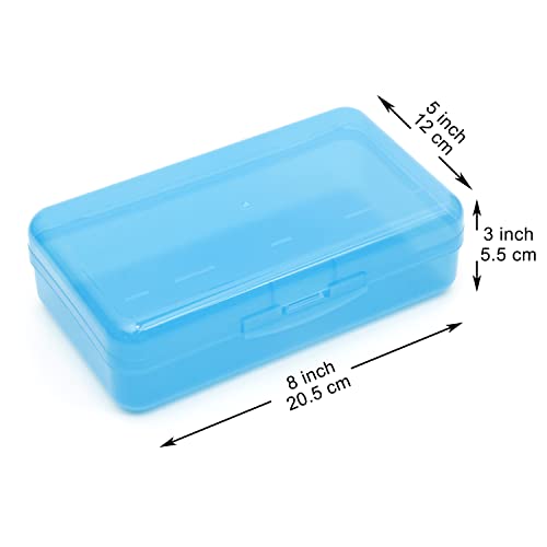 Youngever 5 Pack Plastic Pencil Box, Pencil Case Box, Translucent Pencil Boxes, School Supply Box, Multi - Image 2