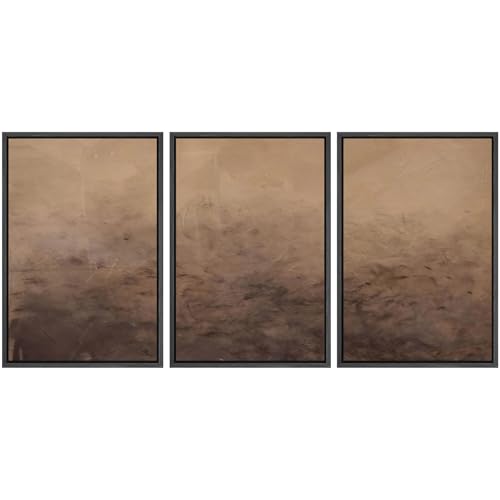 MUDECOR Framed Canvas Print Wall Art Minimalist Earthy Neutral Brown