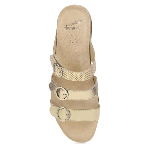 Image of Dansko Campbell Slip-On Wedge Sandal for Women -Low Profile Wedge with Arch Support, Adjustable Fit for Walking Comfort