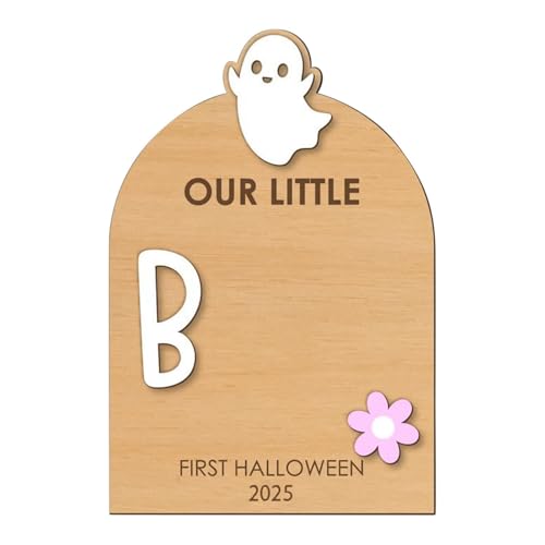 GTFYUDGH Kit De Huellas De Bebé - Arte de Huellas de Bebé en Madera para Halloween | Recuerdo con Almohadilla de Impresión para Guardería Navidad Familiar Nacimiento Madre Padres
