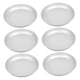 BESPORTBLE 6 Stück Teiliges Edelstahl Camping Teller Rund Stabile Korrosionsbeständige Outdoor Speiseteller für Picknick Bbq Wandern und Obst Gemüse Servierplatte