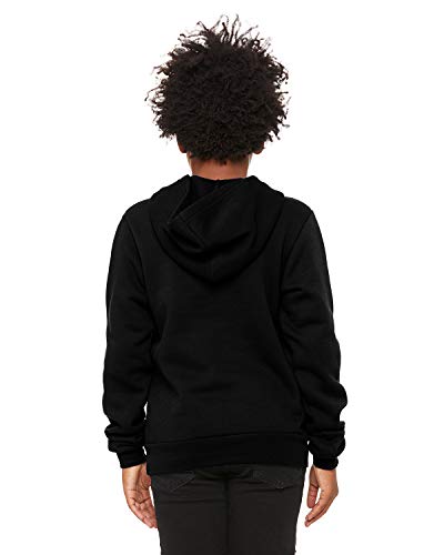 Bella + Canvas Youth Sponge Fleece Pullover Hooded Sweatshirt L BLACK2