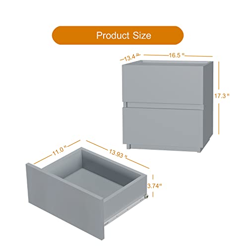 Furtble Stackable 2-Drawer Dresser, Multi-Purpose Storage Closet Cube For Bedroom, Storage Cabinet For Entryway, Nightstand Sofa Beside Table Drawer Chest, 15.8 In, Gray #TOP2