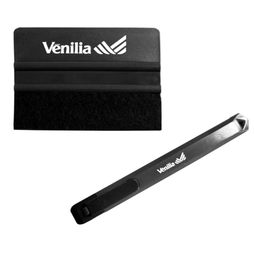 Venilia Klebefolien - Verarbeitungsset 2tlg, Zubehör für Klebefolien, Folienrakel, Folierungs-Werkzeug-Set, Set Folierungs Rakel mit Stanley Messer